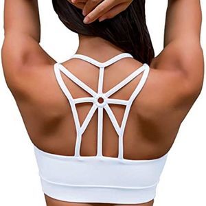 YIANNA Sports Bras for Women Cross Back Padded Sports Bra Medium Support Workout